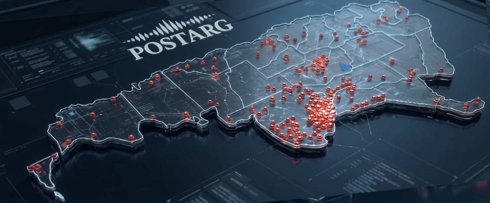 Mapa de cobertura de Postarg en Argentina
